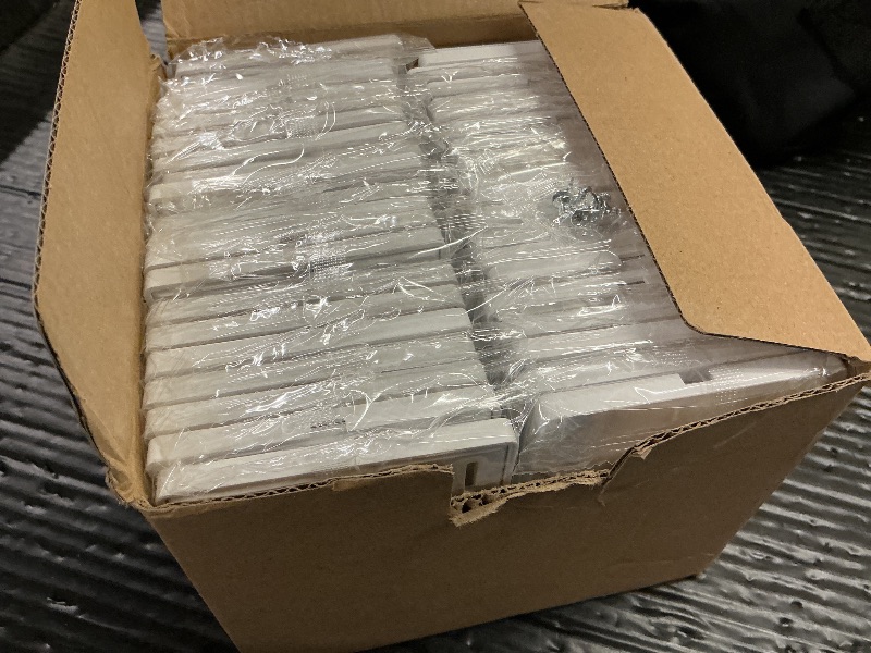 Photo 1 of [40 Pack] BESTTEN 1 Gang Mid-Size Screwless Outlet Cover, Midway Decorative Wall Plate, USWP6 Gloss Snow White, Midsize H4.88" x W3.11"