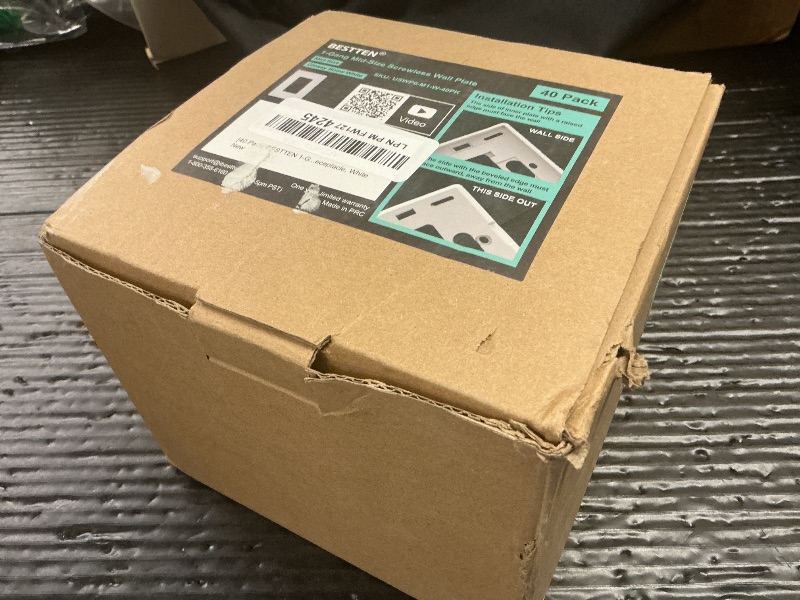 Photo 1 of [40 Pack] BESTTEN 1 Gang Mid-Size Screwless Outlet Cover, Midway Decorative Wall Plate, USWP6 Gloss Snow White, Midsize H4.88" x W3.11"