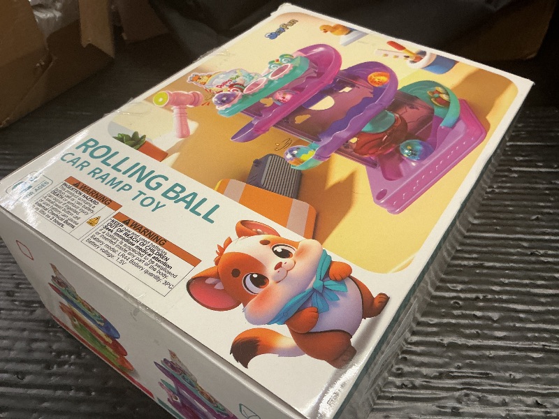 Photo 1 of 2-in-1 Rolling Ball & Car Ramp Race Track for Toddlers, Hammer Ball Drop Toy for Boys & Girls, Interactive Toys w/Sensor Lights - Montessori STEM Learning Toys - Brithday Gift for Kids 1-5+ Year Old