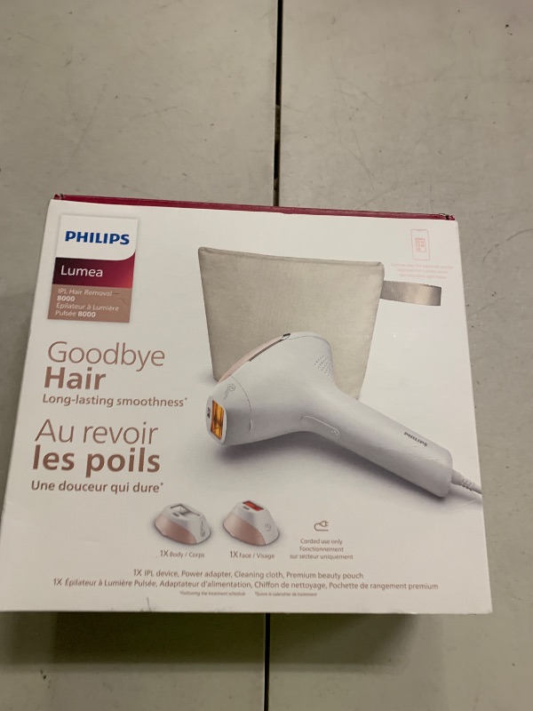 Photo 1 of Philips Lumea 8000 Series IPL Hair Removal Device, Personal Permanent at Home Laser Hair Reduction, for Women & Men, SenseIQ Technology, 2 Attachments for Body & Face, BRI932/03