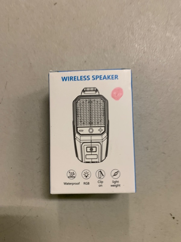 Photo 1 of 2026 Upgrade Wearable Bluetooth 5.4 Speaker, IPX6 Waterproof Clip on Wireless Speakers, Portable Speaker with RGB Lights and Flash, Built-in Mic,15H Playtime for Cycling/Home/Party/Beach/Outdoor(Red)