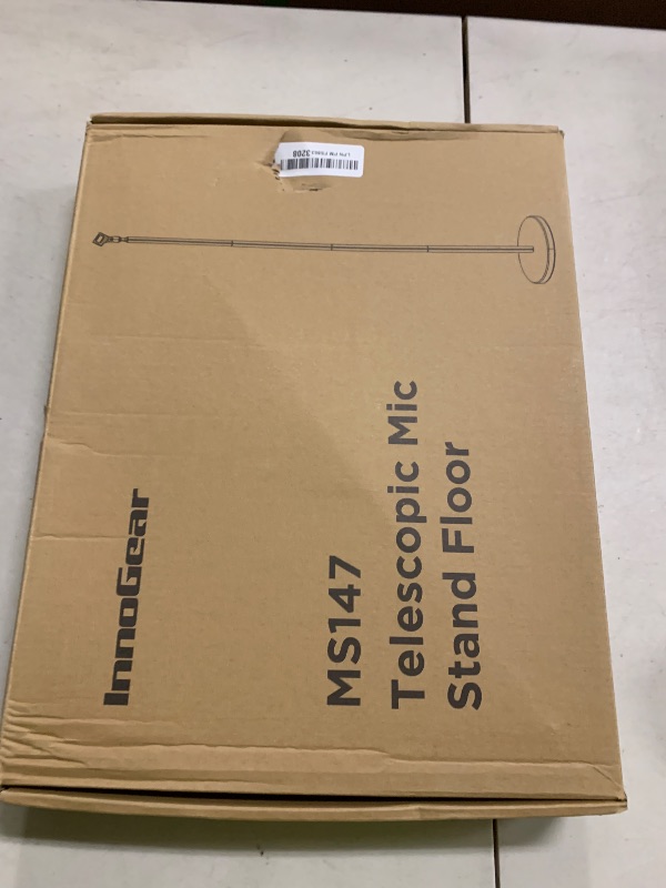 Photo 1 of InnoGear Telescopic Mic Stand, Height Adjustable from 22" to 68" Microphone Stand Floor Weighted Base Boom Mic Arm Stand for Blue Yeti HyperX QuadCast SoloCast Shure SM58 Samson Q2U Fifine K669B