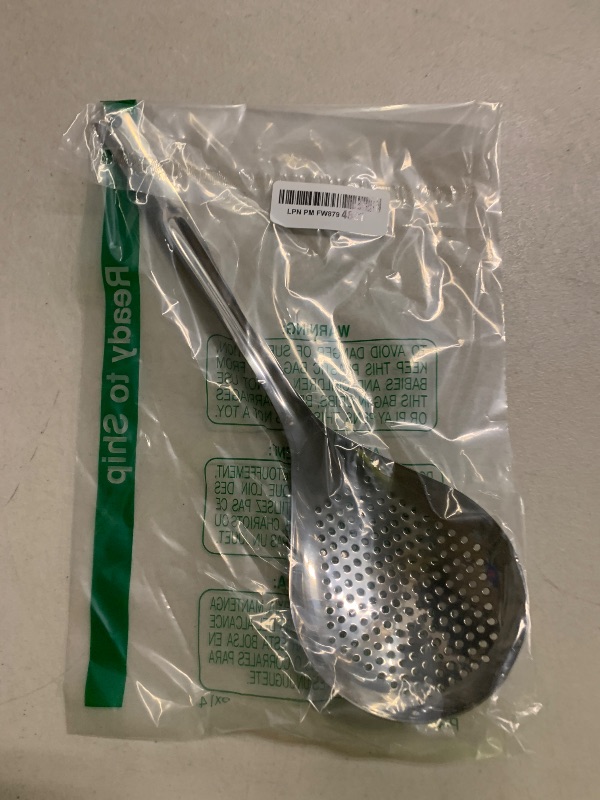 Photo 1 of 14.2 Inch Large Stainless Steel Skimmers Ladle Spoon Spider Strainer, Skimmer Slotted Spoon, Skimmer Spoons with Hanging Holes for Kitchen Cooking, Frying and Draining