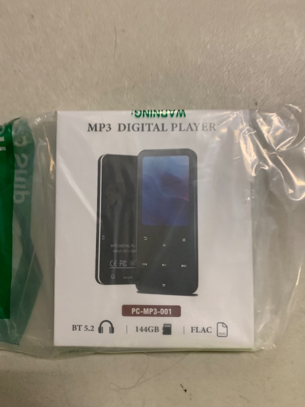 Photo 1 of 144GB MP3 Player, Bluetooth 5.2 Music Player, HiFi Sound Digital Music, Built-in HD Speaker, FM Radio, Voice Recorder, Earphones Included, MP3 Player for Friends, Kids, Students, Seniors (Black)