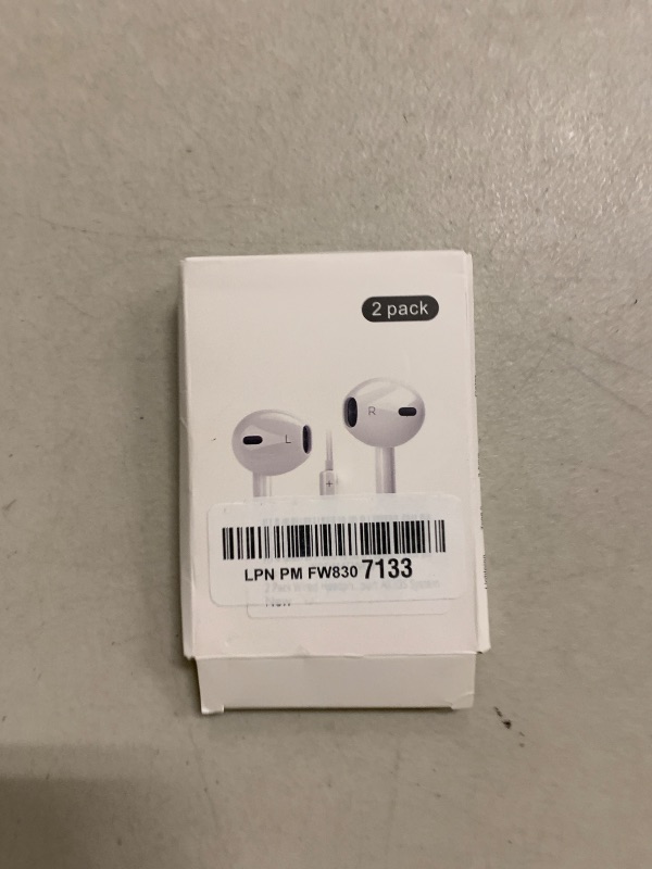 Photo 1 of 2 Pack Wired Headphones for iPhone Earbuds with Built-in Microphone & Volume Control Nosie Reduction Earphones Headsets Compatible with iPhone 14 13 12 11 Pro Max XS XR X 8 7, Support All iOS System