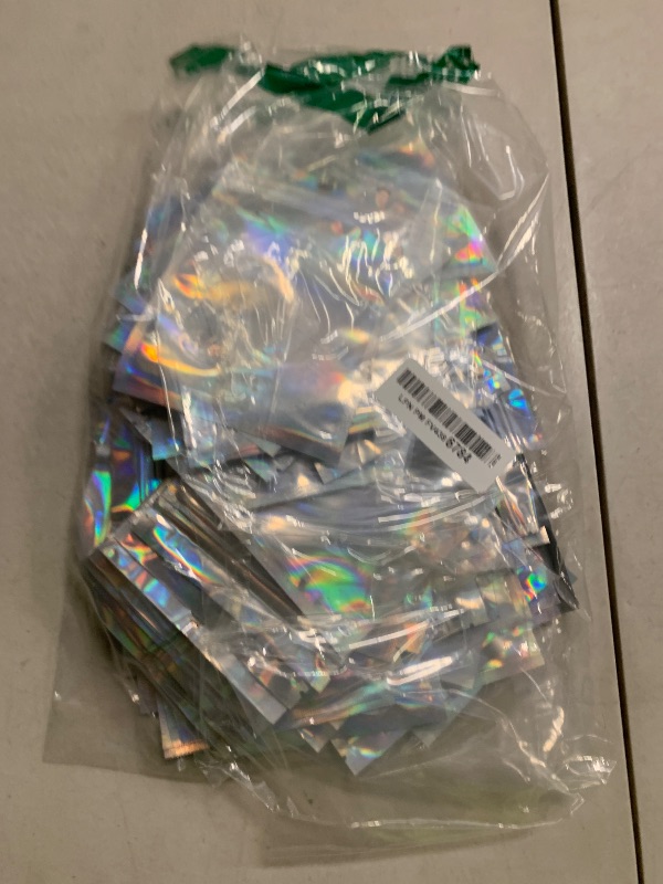 Photo 1 of 100 Pcs Holographic Resealable Packaging Bags for Small Business Supplies, Cute Small Color Smell Proof Foil Pouch Plastic Baggies for Lip Gloss Soap Party Food Storage (4x6 inch)
