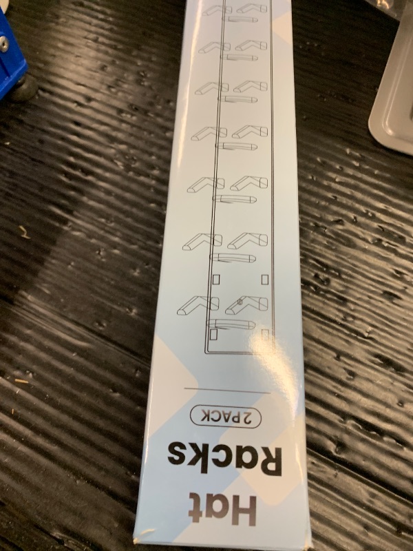 Photo 1 of 2 Pack Hat Organizer for Baseball Caps, Strong Adhesive Hat Rack for Wall, Multilayer Hat Storage Display Holder, Wall Mounted Hat Hooks Hold up to 18 Hats for Closet Door and Bedroom (Black)