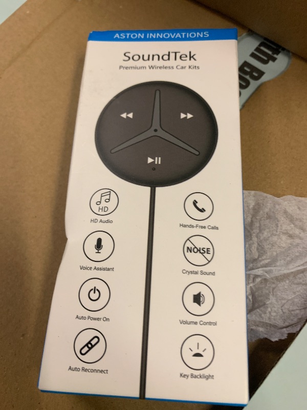 Photo 1 of Aston Innovations SoundTek A1+ Bluetooth Car Kit with AAC for Music Streaming Handsfree Calls,Aux Bluetooth Adapter for Car/Home Stereo,Built-in Noise Isolator & MIC,Auto On/Off