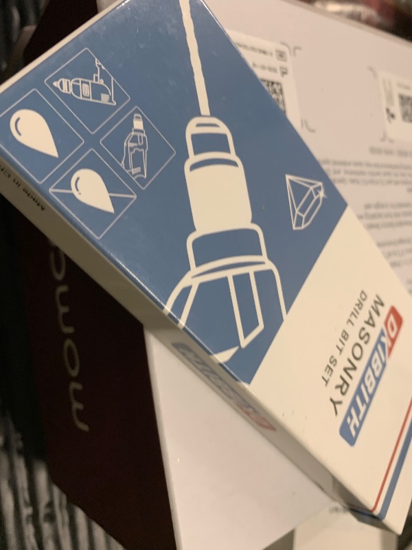 Photo 1 of 10-Piece Masonry Drill Bit Set for Concrete Tile Glass Ceramic Brick,1/8 to 1/2 Inch Drilling Bits with Triangle Handle,Tungsten Steel Alloy Tip.?Black?