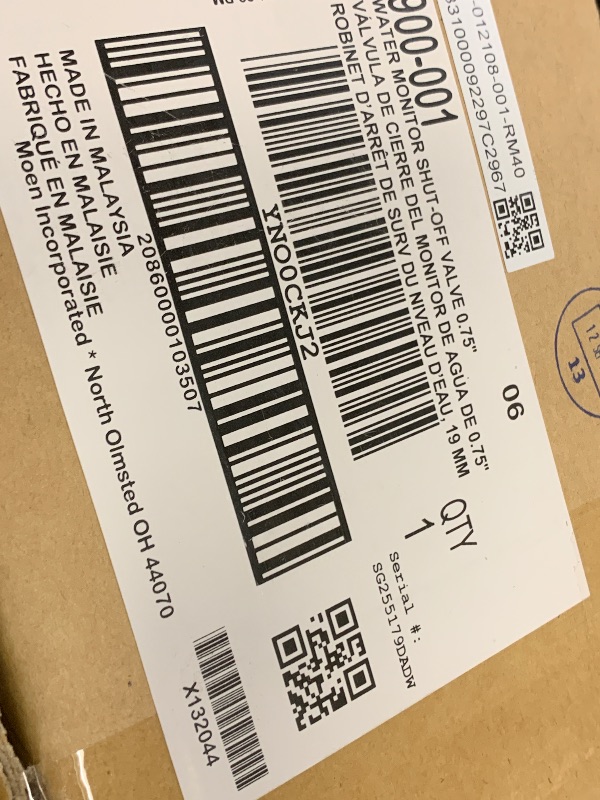 Photo 1 of Moen Flo Smart Water Monitor and Automatic Shutoff Sensor, Wi-Fi Water Leak Detector for 3/4-Inch Diameter Pipe, 900-001