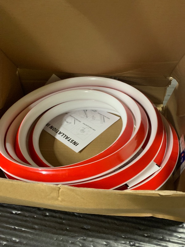 Photo 1 of 3/4 Inch Flexible Quarter Round Molding, Peel and Stick Rubber Floor Trim, Quarter Round Trim with 3m Tape, Self-Adhesive Bathtub Trim Molding