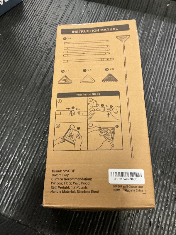 View 2 of NWGOF Wall Cleaner Mop with 79 Inches Long Handle, 360° Wall Washer Cleaner Tool for Walls/Ceiling Fans/Dust/Baseboard/Floors Clean, Ceiling Cleaner Tool Duster with Squeegee 6 Replacement Pads