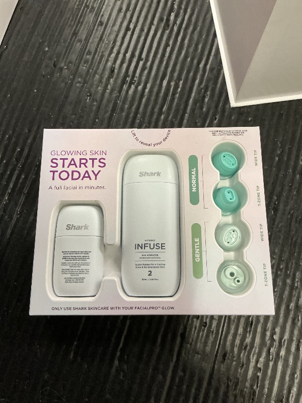 Photo 1 of Shark FacialPro Glow at-Home Hydro-Powered Facial System with DePuffi Hot & Cold Therapy – Professional Spa Skincare Device for Pore Cleansing, Hydration, & Radiant Glow, Blue, FH320