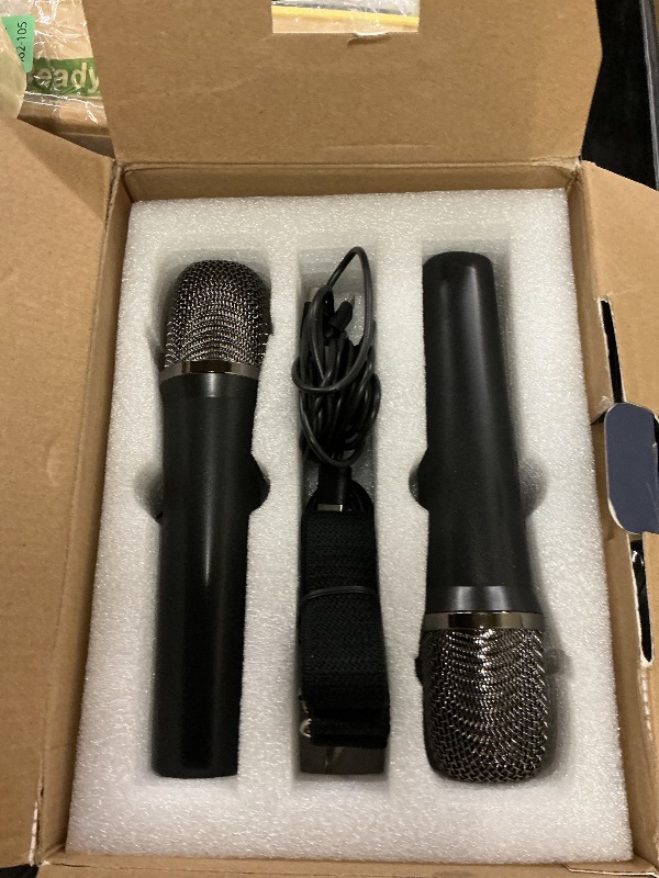 Photo 1 of 100W Powerful Voice Amplifier with 2 Wireless Microphones, Big Pro Sound Portable Speaker with Microphone, Bluetooth Speaker PA System Karaoke Machine Support BT/USB/TF Card/Aux/Guitar S99