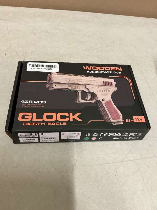 Photo 1 of 3d Wooden  Puzzle, Rubber Band Gun Model DIY Building Toys Mechanical Model - Multi-Player Game with Rubber Bands, Crafts for Adults (Classic-Pistol)