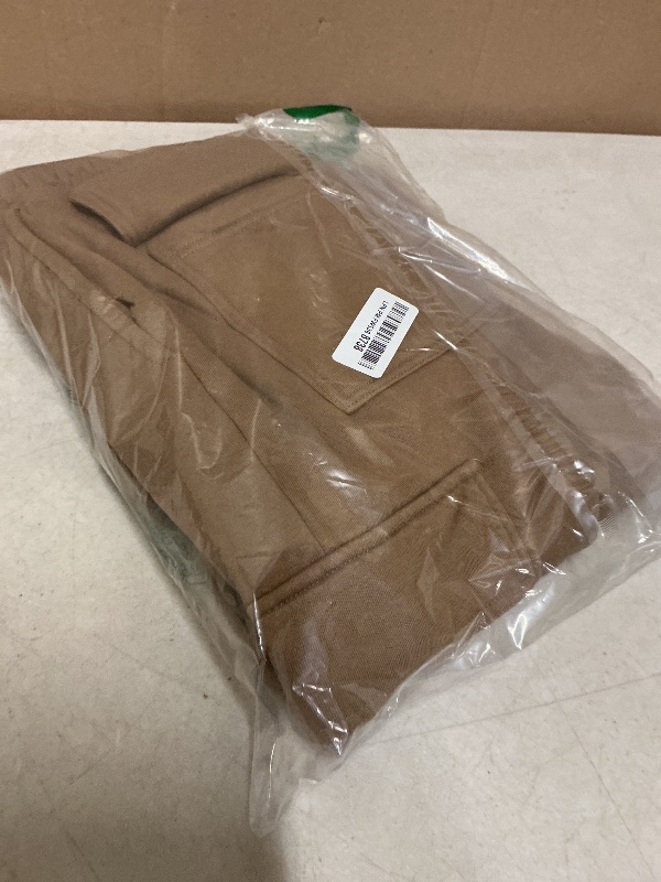 Photo 1 of Waitfairy Wide Leg Sweatpants Women Cargo Pants Fleeece High Waisted Baggy Sweatpants for Women Casual Pants with 8 Pockets Camel Khaki S