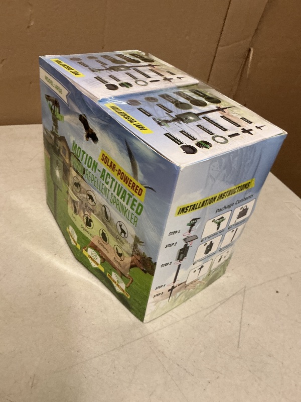 Photo 1 of 2 Packs Motion Activated Animal Repeller with Water Sprinkler, Solar Powered Deer Repellent Devices, IP65 Waterproof Cat Repellent Outdoor with Flashing Light, Deter Foxes Skunks Raccoons from Garden