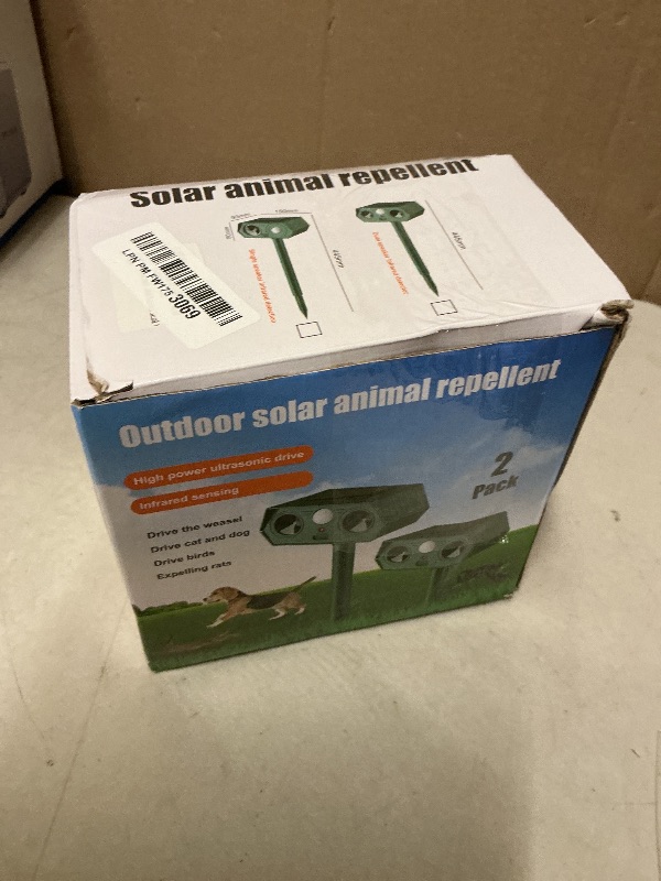Photo 1 of 2Pack 2026 Ultrasonic Animal Repellent Outdoor Deer Repellent Devices Solar Animal Repeller Motion Activated Deterrent to Scare Cat Squirrel Rabbit Raccoon Skunk with LED Flash Lights for Yard Lawn