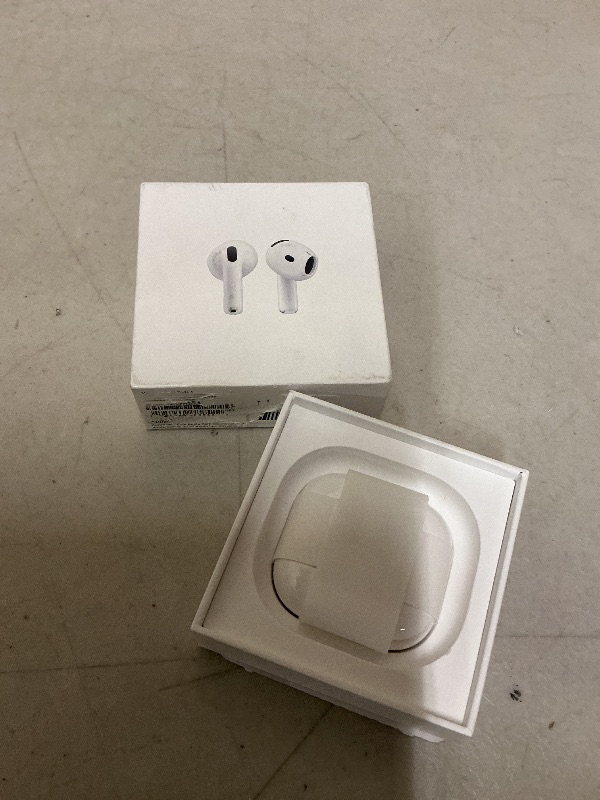 Photo 1 of Apple AirPods 4 Wireless Earbuds, Bluetooth Headphones, Personalized Spatial Audio, Sweat and Water Resistant, USB-C Charging Case, H2 Chip, Up to 30 Hours of Battery Life, Effortless Setup for iPhone