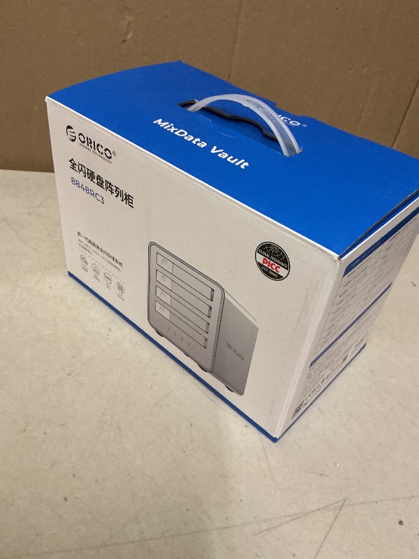 Photo 1 of ORICO Aluminum RAID Hard Drive Enclosure 4-Bay 2.5 SATA SSD/HDD Docking Station RAID Enclosure with Fan Supports up to 4 x 8 TB Transfer Rate Compact Design Independent ABS Mount