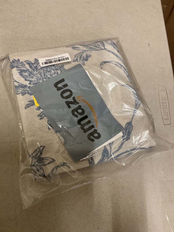 Photo 1 of WOUVMA Blue Stall Shower Curtain Floral Cotton Linen Cottagecore Shower Curtain for Bathroom 72" L x 36" W