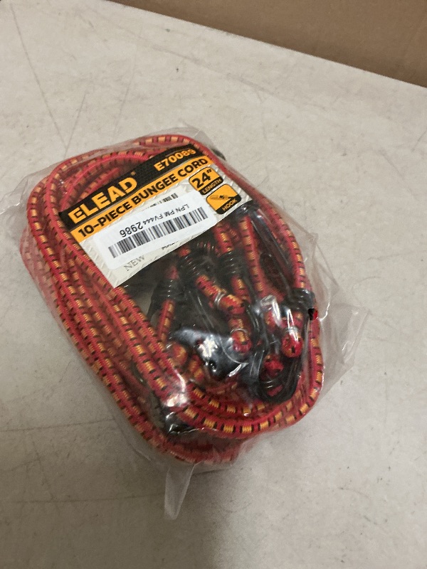 Photo 1 of 24" Elastic Bungee Cords with Hooks: 10 Pcs Bungee Cords Heavy Duty Outdoor, Bungie Cord Bundle Assortment with Metal Hook, Bungee Straps for Kayaking, Camping, Garage Storage