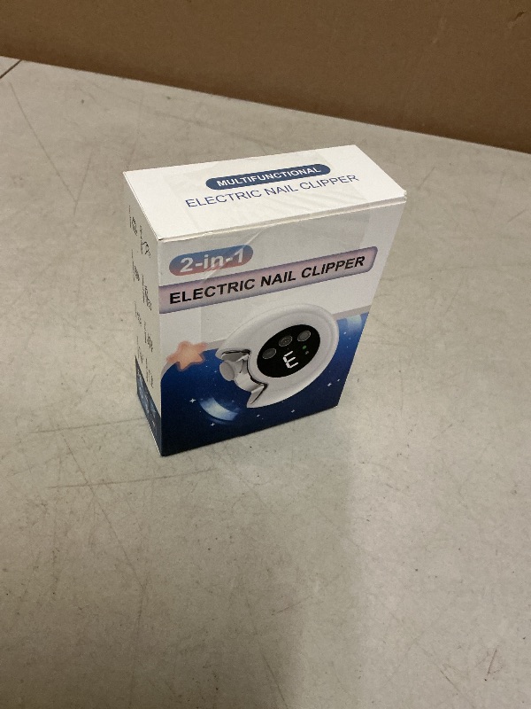 Photo 1 of 2-in-1 Electric Nail Clipper, Baby Nail Clipper with File & 3 Speed Gears, Baby Nail Trimmer Electric with LED Light & Storage Box, Automatic Nail Clippers for Baby, Adult, Seniors