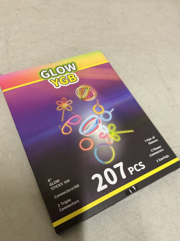 Photo 1 of 207 Glow Sticks Bulk Party Pack, Halloween Glow Sticks For Kids Camping, Glow In The Dark Sticks,8” Glow Party Supplies Bracelets with Connectors