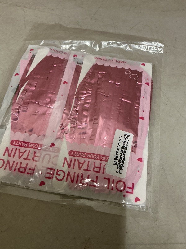 Photo 1 of 2 Pack Pink Backdrop Party Decorations Tinsel Curtain Party Backdrop Foil Fringe Birthday Decorations Photo Booth Streamer Backdrop Pink Theme Bachelorette Graduation Decor