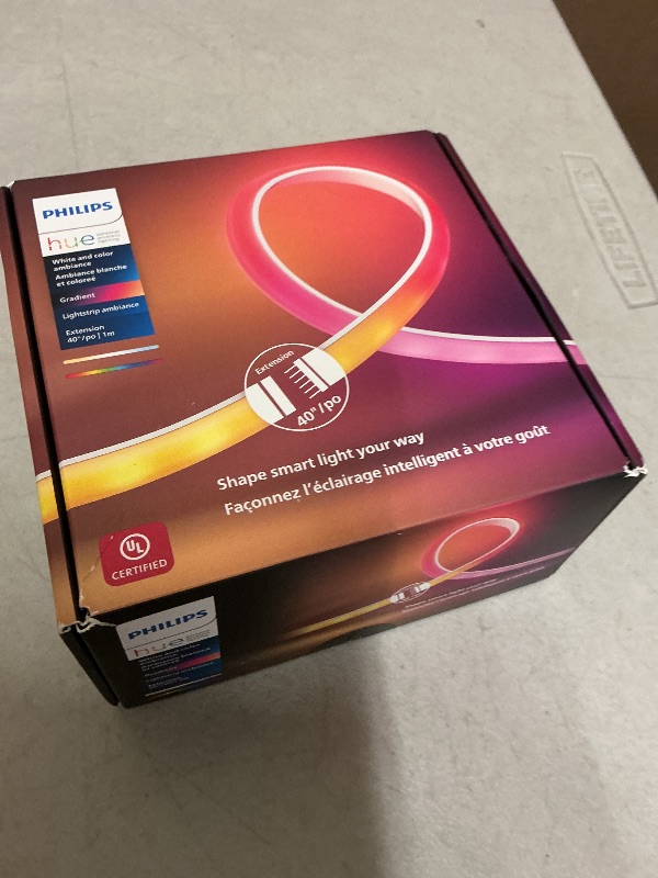 Photo 1 of Philips Hue Indoor 3-Foot Smart LED Light Strip Extension - Flowing Multicolor Effect - Requires Base Kit - 1 Pack - Control with Hue App - Works with Alexa, Google Assistant and Apple HomeKit