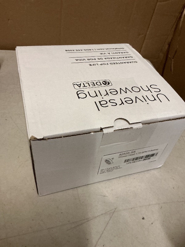 Photo 1 of Delta 6-Setting Brushed Nickel Shower Head with High Pressure Spray, 6 Inch Round Shower Head, Showerheads, 1.75 GPM Flow Rate, Stainless 52535-SS