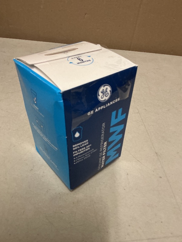 Photo 1 of GE MWF™ Refrigerator Water Filter, Genuine Replacement Filter, Certified to Reduce Lead, Microplastics, PFOA/PFOS, and 50+ Other Impurities, Compatible with GE Appliances Brands, Pack of 1