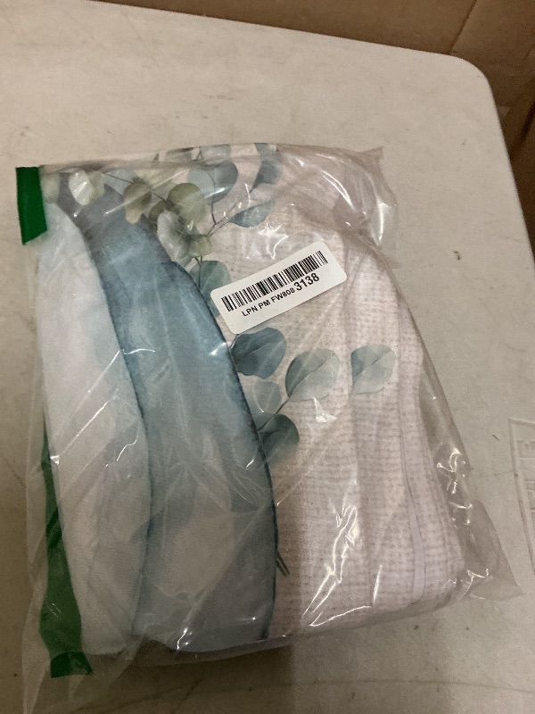 Photo 1 of 3 Pieces Swag Kitchen Curtains & Valances Set, Thanksgiving Watercolor Fall Pumpkins Rod Pocket Short Window Curtain, Blue Grey White Window Treatment Tiers Decor (1 Valance 56"x36",2 Tiers 27.5"x36")