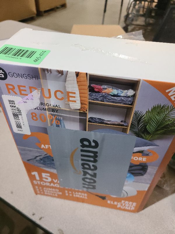 Photo 1 of 15 Pack Vacuum Storage Bags with Electric Pump (3 Jumbo, 3 Large, 3 Medium, 3 Small, 3 Roll Up), Plastic Packaging Bags,Space Saver Sealer Bag for Blankets, Comforters, Pillows, Clothes Storage