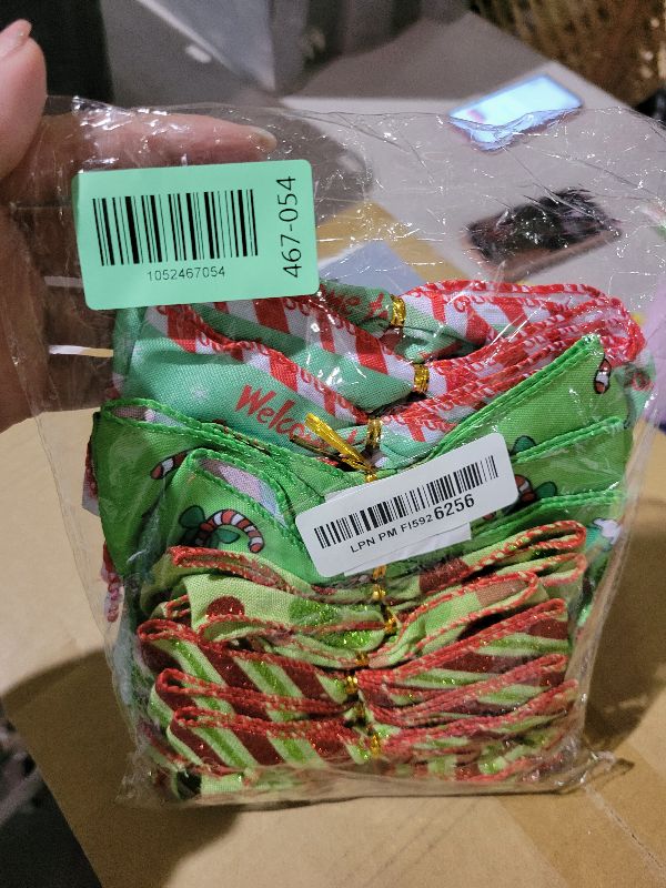 Photo 1 of 12 PCS Red Green Christmas Wreaths Bows,6 Inch Large for Tree Gift Wrapping Garland,Xmas Decoration Holiday Party Crafts Tree Ribbon Ornaments
