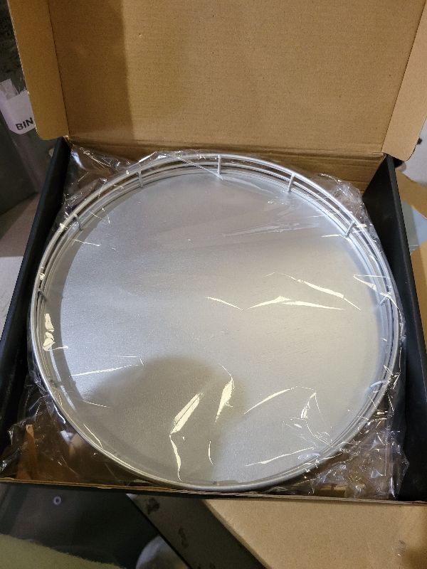 Photo 1 of 10" Silver Lazy Susan for Table Top, Oak Wood Lazy Susan Turntable Organizer for Dining Coffee Table Centerpiece Bar Decor Kitchen Countertop Bathroom Vanity Decorative Tray for Perfume Jewelry Round