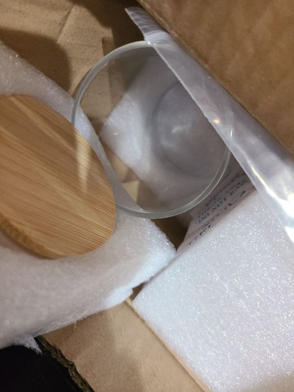 Photo 1 of 2 Pack Glass Jars with Bamboo Lids - Airtight Bathroom Storage Containers for Organization, Decor & Kitchen Pantry - 7.6oz Small Jars, Eco-Friendly Bath & Kitchen Accessories