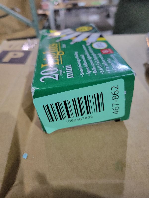 Photo 1 of 20-Count Clear Christmas Mini Lights, 5 ft Green Wire Strand