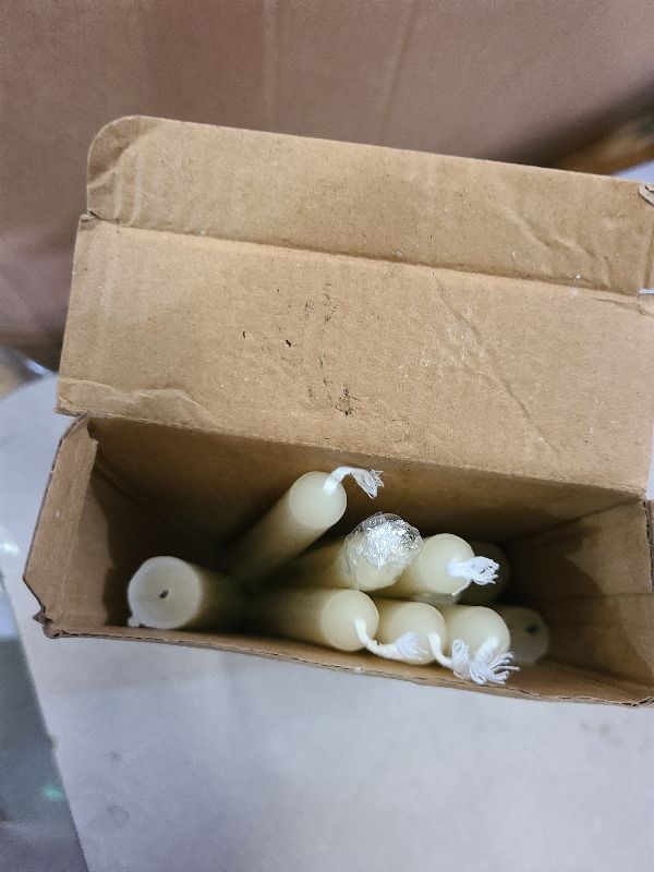 Photo 1 of 12 Pack Ivory Taper Candles 10 inch - Taper Candles Dripless, Smokeless, Unscented - 8 Hours Long Burning - Hand Poured Tall Candlesticks - Perfect for Home Decor, Weddings, and Special Occasions