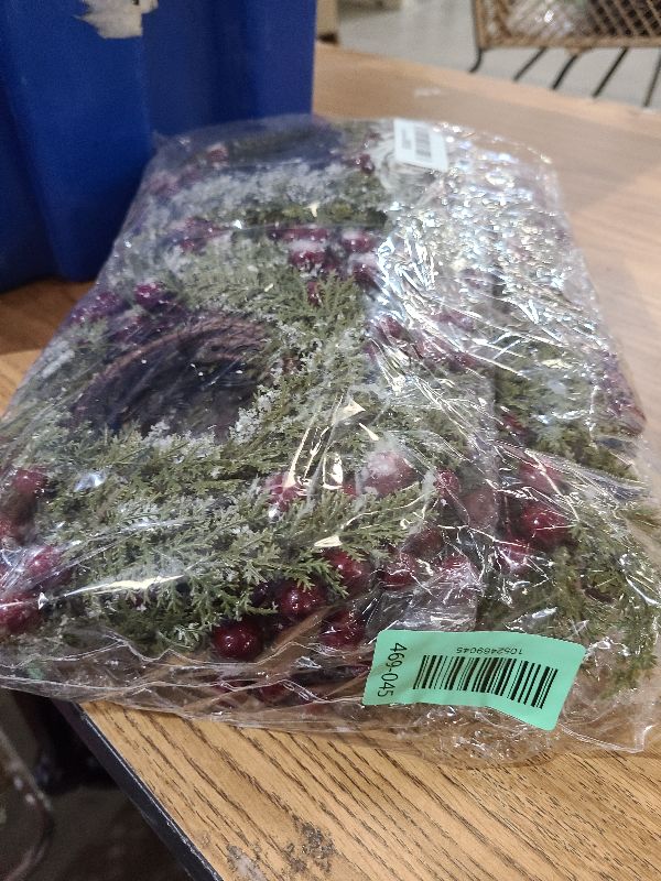 Photo 1 of 12 Pieces 8" Mini Christmas Wreaths - Small for Kitchen Cabinet/Window/Front Door, Artificial Red Berries & Pinecones, Christmas Candle Rings, Table/Farmhouse Decoration (No Ribbon)