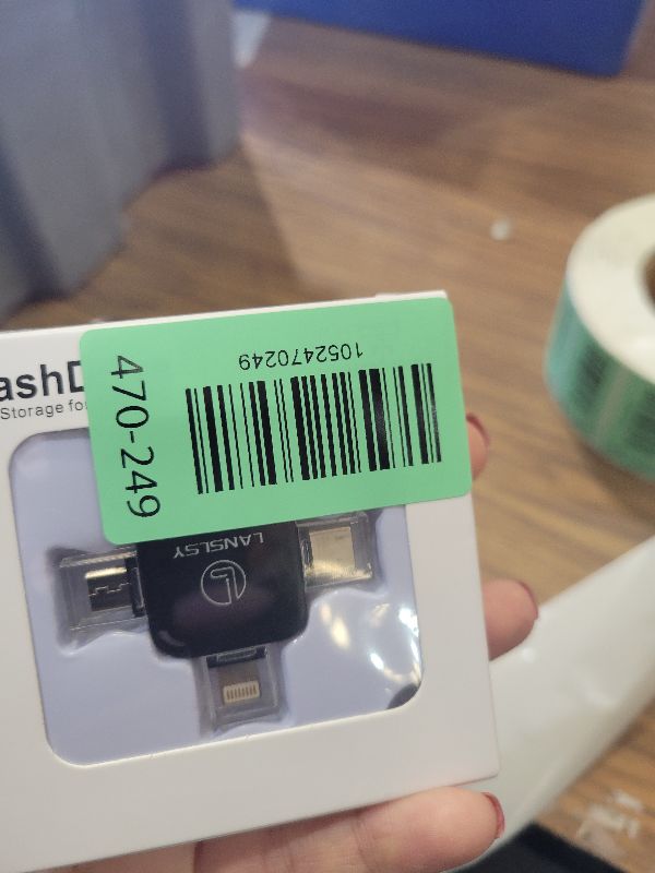 Photo 1 of ?No App Required? 128GB 4 in 1 Photo Stick for Phone,LANSLSY Flash Drive for Phone/Pad/Android/PC -Memory Stick for Photos and Videos-4 Separate Ports, No Adapter Needed