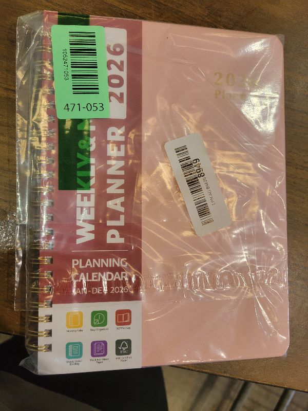Photo 1 of 2026 Planner, Weekly and Monthly Calendar Planner, January 2026 - December 2026, Hardcover 2026 Calendar Book with Tabs For Women & Men, Inner Pocket, Spiral Bound, Perfect for Office Home School Supplies - A5 (6.3" x 8.5"), Pink
