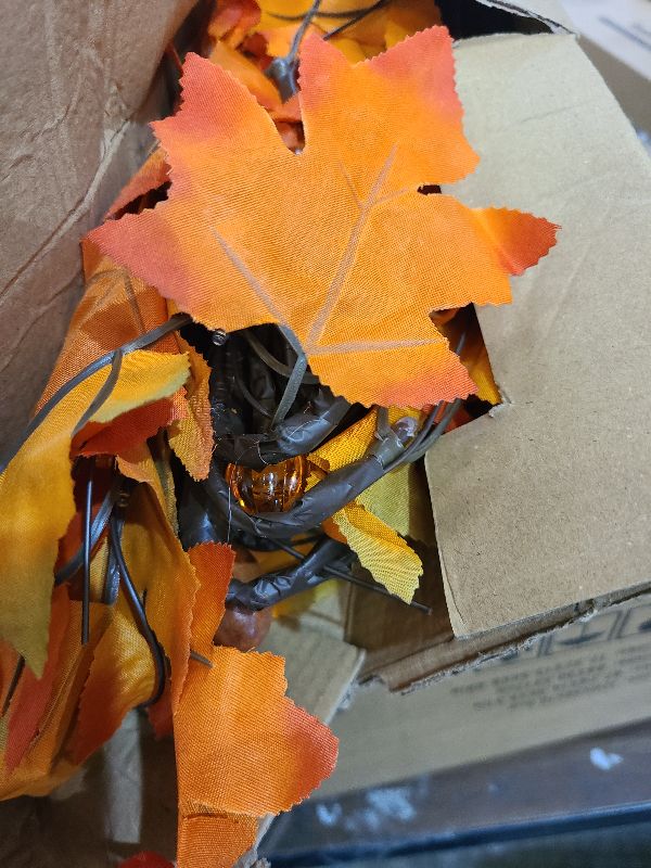 Photo 1 of 2 Pack 24 Inch Lighted Fall Tree for Fall Decorations with 48 LED Timer Battery Operated Tabletop Prelit Artificial Fall Light Up Tree for Home Indoor Outdoor Autumn Harvest Thanksgiving Table Decor