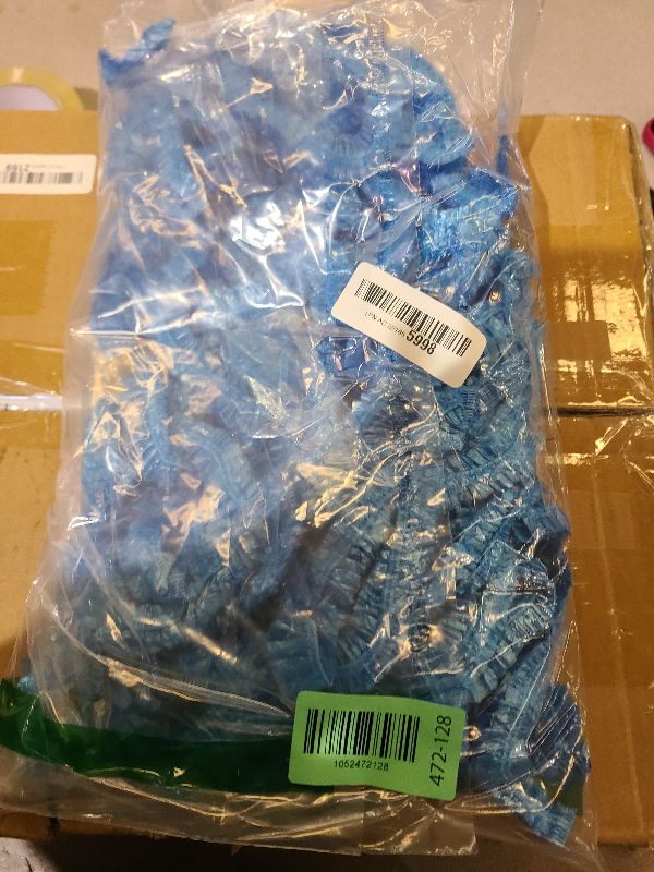 Photo 1 of 200 Pack Shoe Covers Disposable Non Slip, Premium Waterproof and Recyclable Shoe Booties Covers for Indoors, Fits Up To 11 US Men and 13 US Women Size, 100 Pairs Elastic Caps Plastic Shoe Covers Blue.