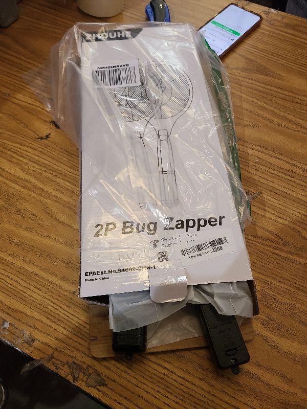 Photo 1 of 2 Pack Electric Fly Swatter, Handheld Bug Zapper Racket for Outdoor & Indoor, Mosquito Zapper Racket Battery Powered Tennis Mosquito Rackets for Insect