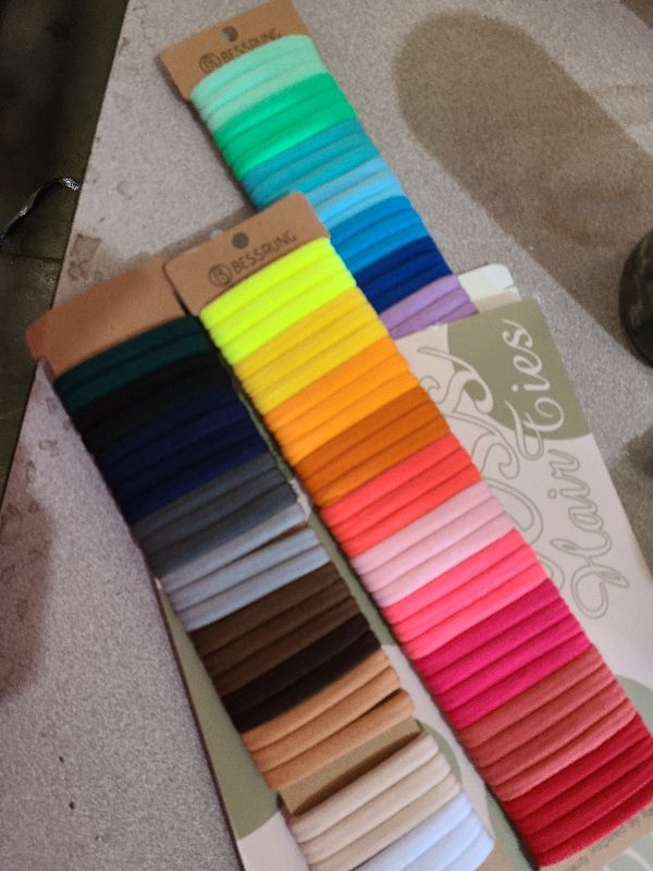 View 2 of 100PCS Elastic Hair Ties, Seamless Hair Band, Ponytail Holder No Crease Damage, Cotton Bands, Hair Scrunchies for Thick Thin Hair, Hair Accessories for Women Christmas Gift