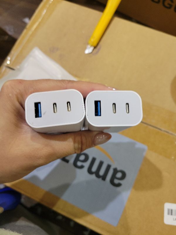 Photo 1 of [2-Pack]iPhone 17 16e 15 Charger Block,35W 3-Port Fast USB C Charger Block Dual Port PD Power Adapter + QC Wall Plug Multiport USBC Wall Charge Block for iPhone 17/17 Air/17 16 15 Pro/Pro Max/14/13/12