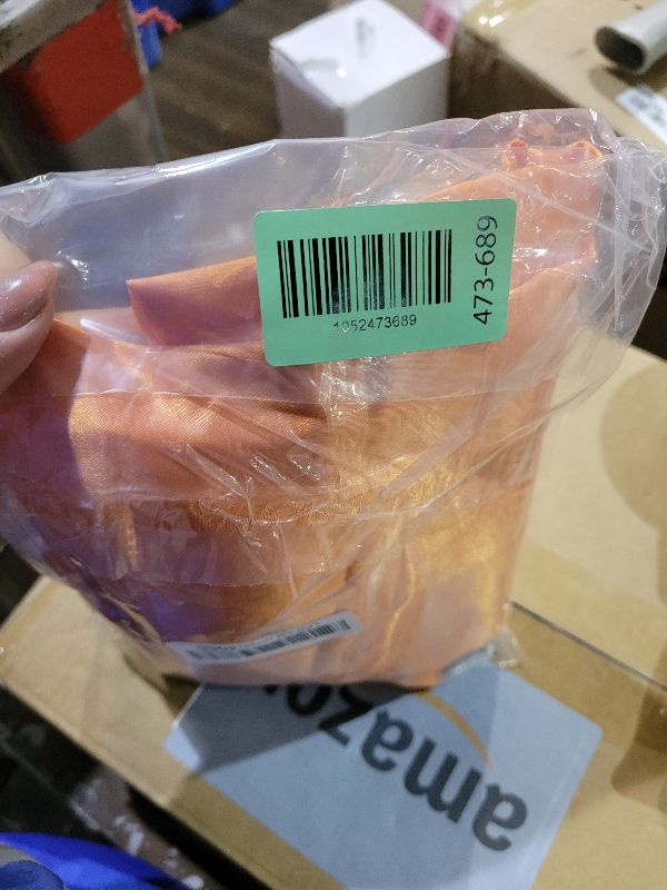 Photo 1 of 10 x 7 Feet Orange Backdrop Curtain for Partie, Background Curtains for Photoshoot, Birthday, Wedding, Halloween, Thanksgiving, Christmas, New Year Party Decorations 5Ft x 7Ft, 2 Panels