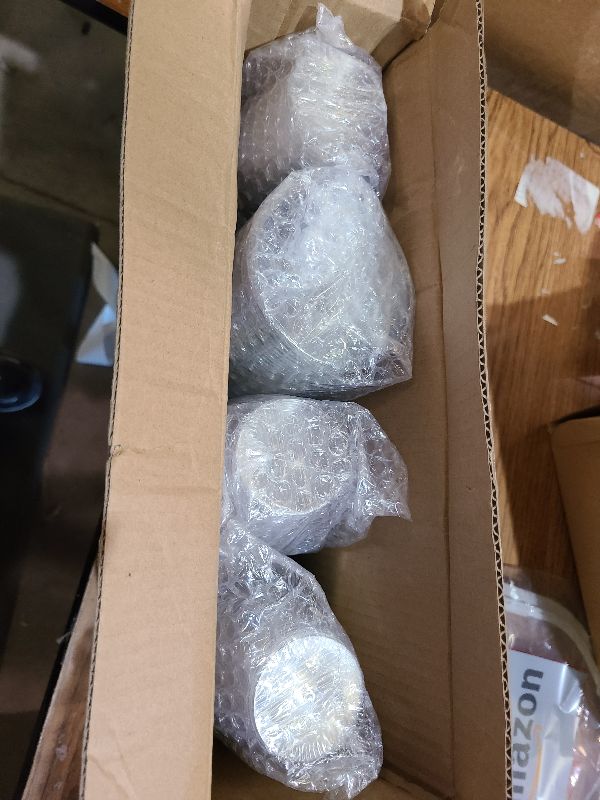 Photo 1 of [200 Pack] 9oz Clear Plastic Cups with Silver Rimmed Sturdy & Food Safe Disposable Wine Glasses Party Wedding Disposable Drinking Cups Plastic Cocktail Glasses for Wine, Juice & Cold Beverages