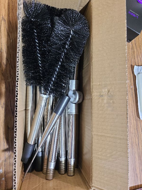 Photo 1 of 13FT Gutter Cleaning Tool from The Ground, No Ladder Needed - Adjustable Length Gutter Cleaner Pole with 180° Pivoting Head, Replaceable Brush & Shovel for Leaves, Debris